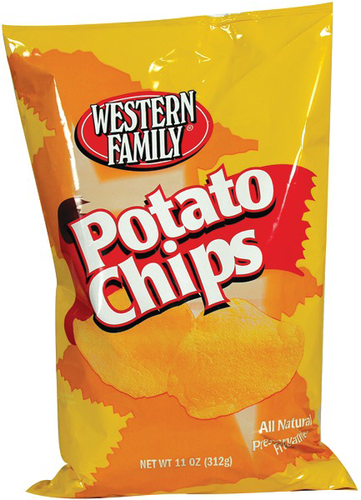 slide 1 of 1, Western Family BBQ Potato Chips, 11 oz