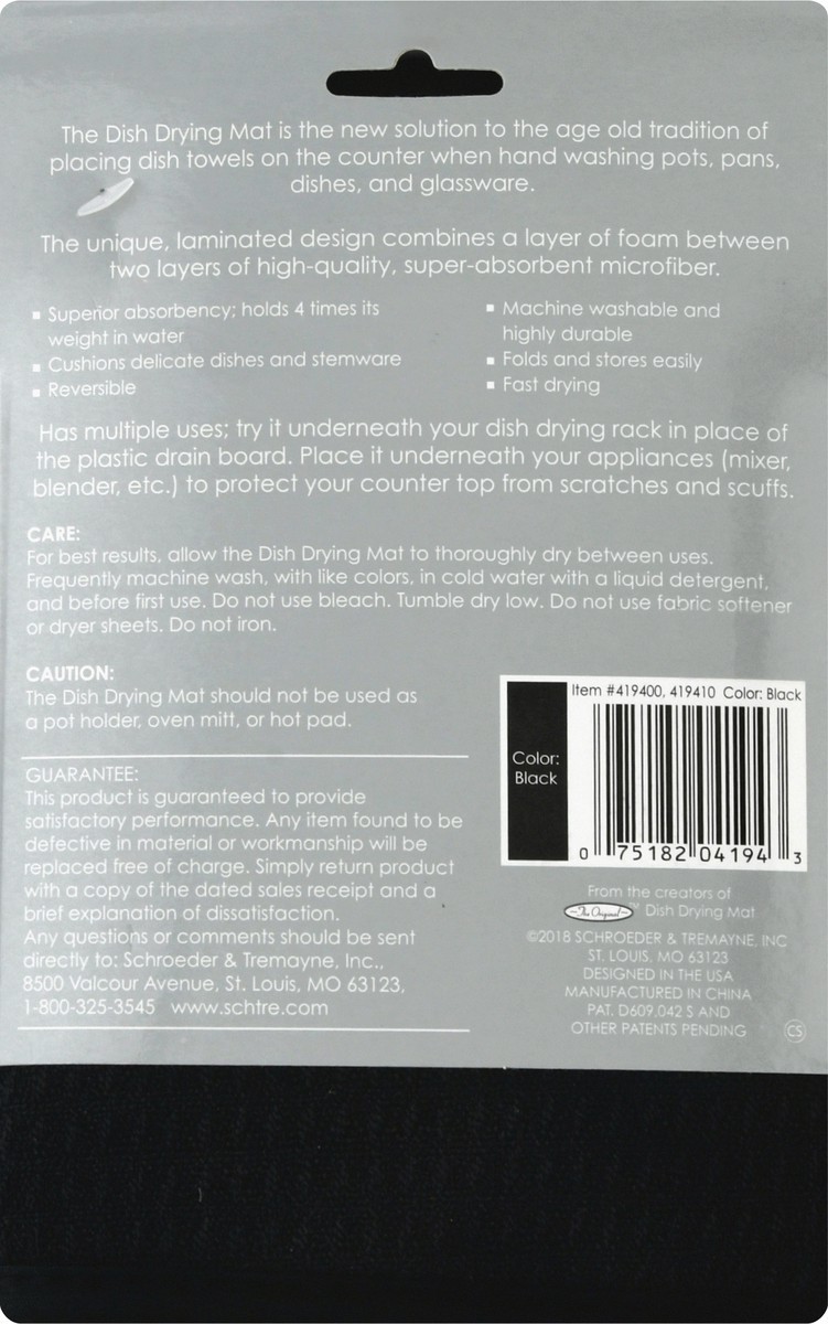 slide 3 of 9, Schroeder & Tremayne Black Dish Drying Mat 1 ea, 1 ct