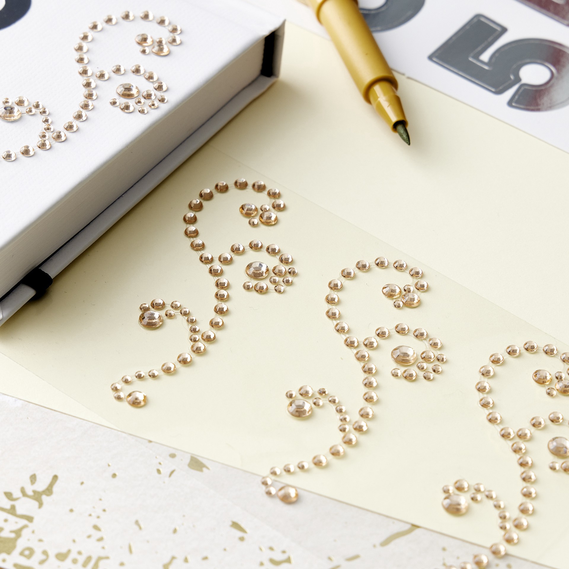 slide 2 of 2, Gold Adhesive Rhinestone Stickers By Recollections, includes 4 stickers