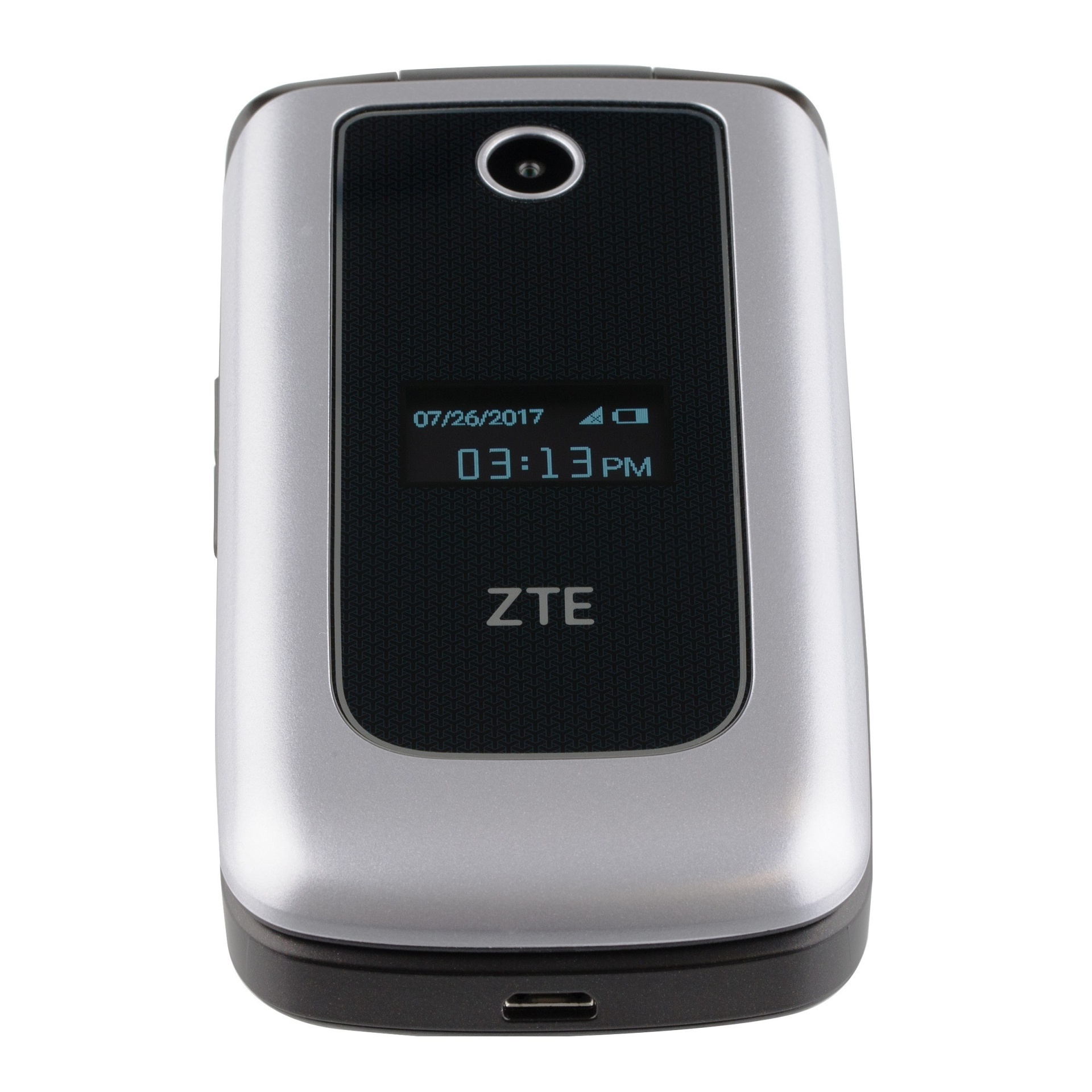 slide 1 of 2, Verizon Zte Cymbal Lte 4gb Prepaid Cell Phone Silver, 1 ct