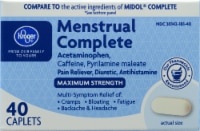 slide 1 of 1, Kroger Complete Menstrual Relief Tablets, 40 ct