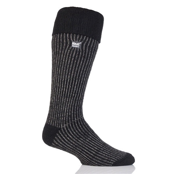 slide 4 of 5, Heat Holders Mens Ribbed Boot Thermal Sock - Black, 1 ct