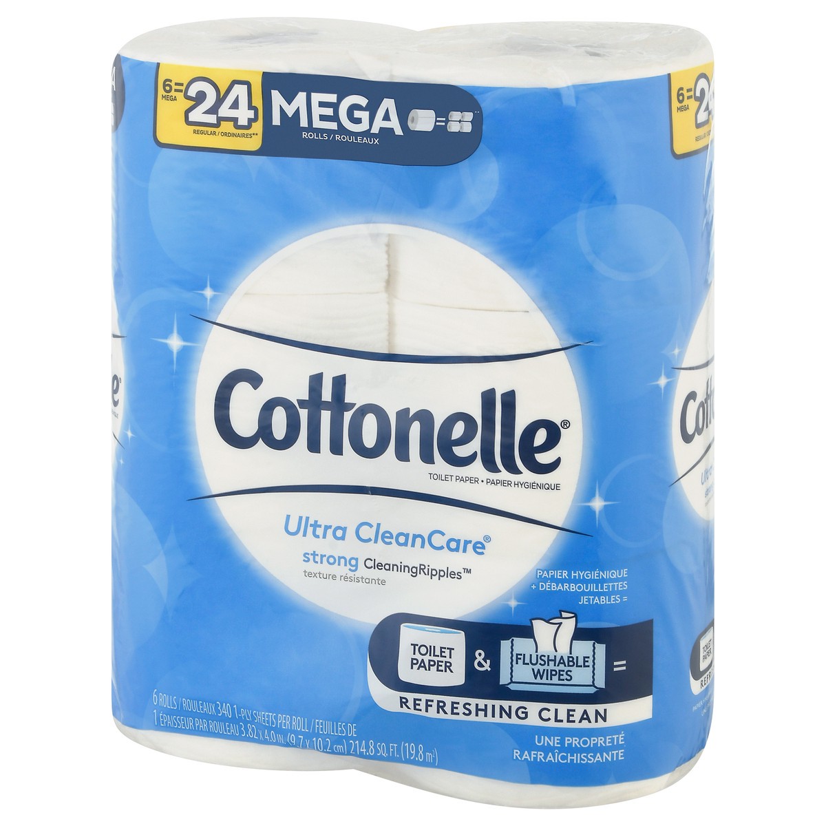 slide 3 of 9, Cottonelle Clean Care Toilet Paper, 6 ct