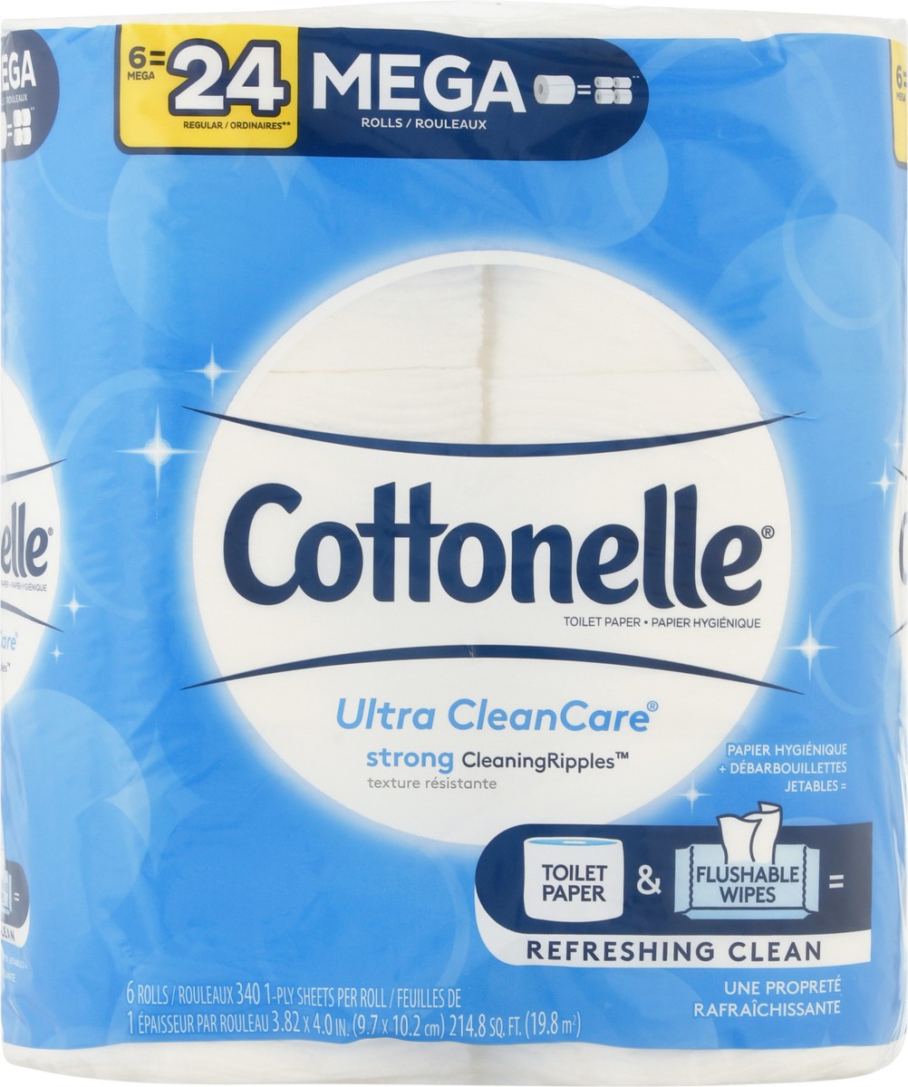 slide 8 of 9, Cottonelle Clean Care Toilet Paper, 6 ct