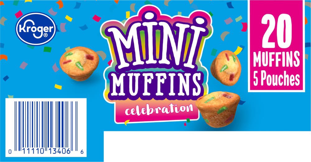 slide 3 of 4, Kroger Celebration Mini Muffins, 5 ct; 1.65 oz