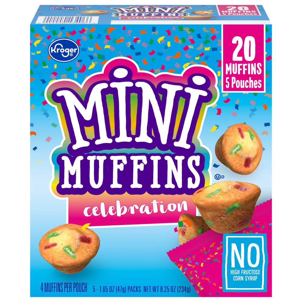 slide 1 of 4, Kroger Celebration Mini Muffins, 5 ct; 1.65 oz