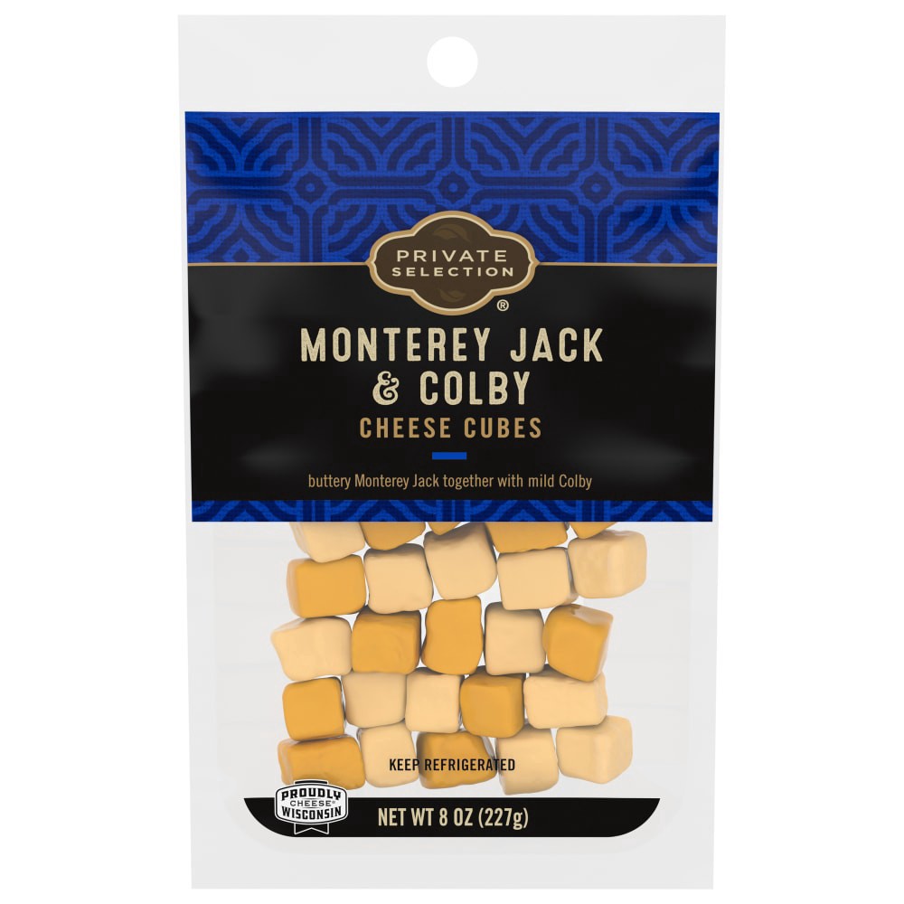 slide 1 of 2, Private Selection Monterery Jack & Colby Cheese Cubes, 8 oz