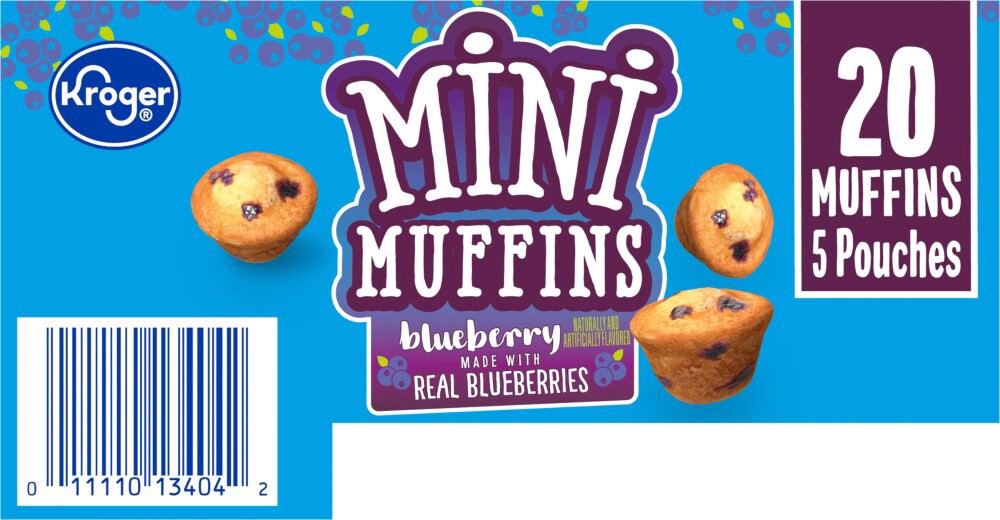 slide 3 of 4, Kroger Mini Muffins Blueberry, 5 ct; 1.65 oz