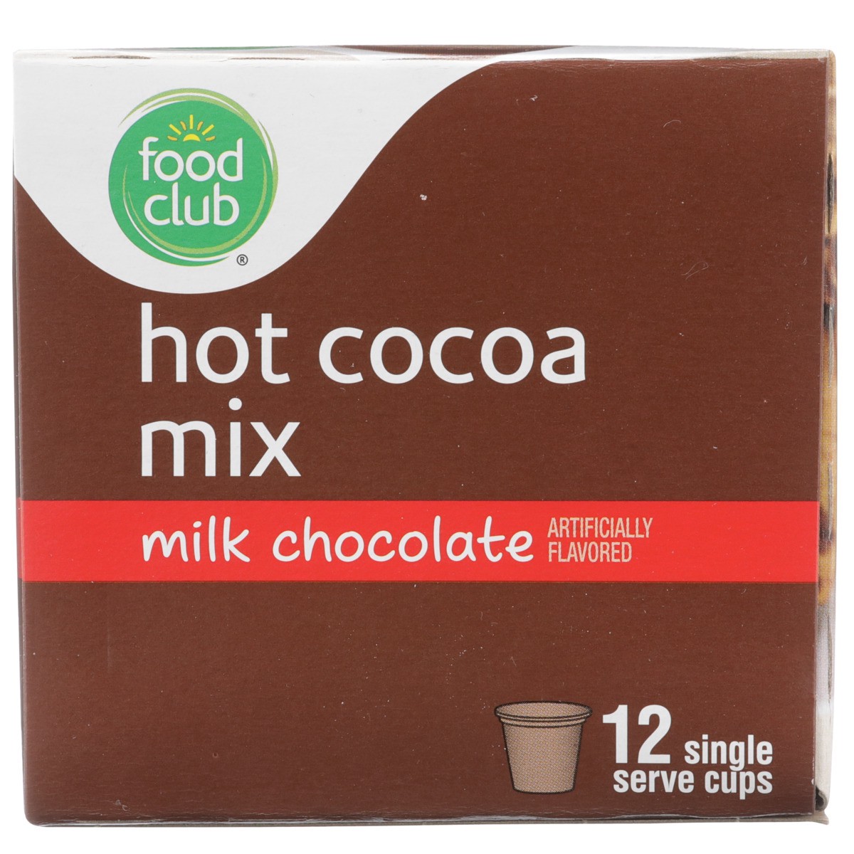 slide 6 of 9, Food Club Milk Chocolate Flavored Hot Cocoa Mix Single Serve Cups - 12 ct, 12 ct