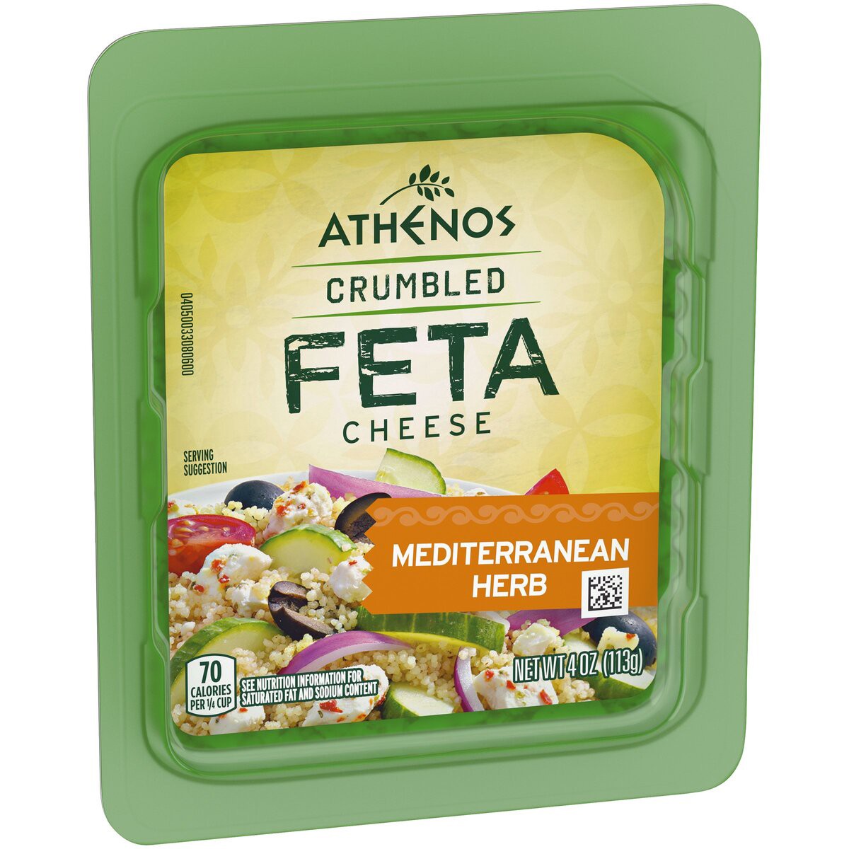 slide 2 of 8, Athenos Mediterranean Herb Crumbled Feta Cheese, 4 oz Tub, 4 oz