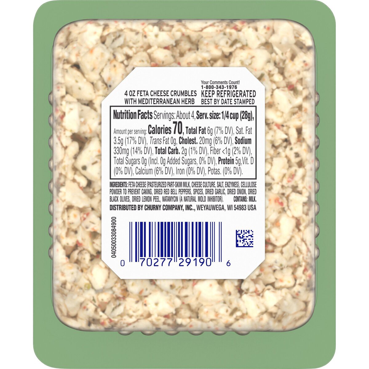 slide 6 of 8, Athenos Mediterranean Herb Crumbled Feta Cheese, 4 oz Tub, 4 oz