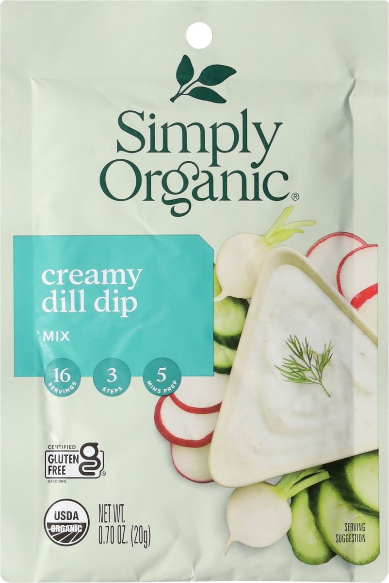 slide 3 of 9, Simply Organics Creamy Dill Dip Mix, 0.7 oz