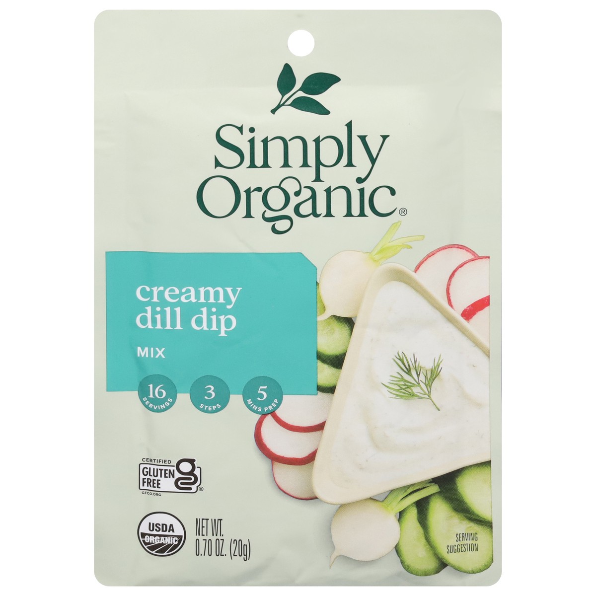 slide 1 of 9, Simply Organics Creamy Dill Dip Mix, 0.7 oz