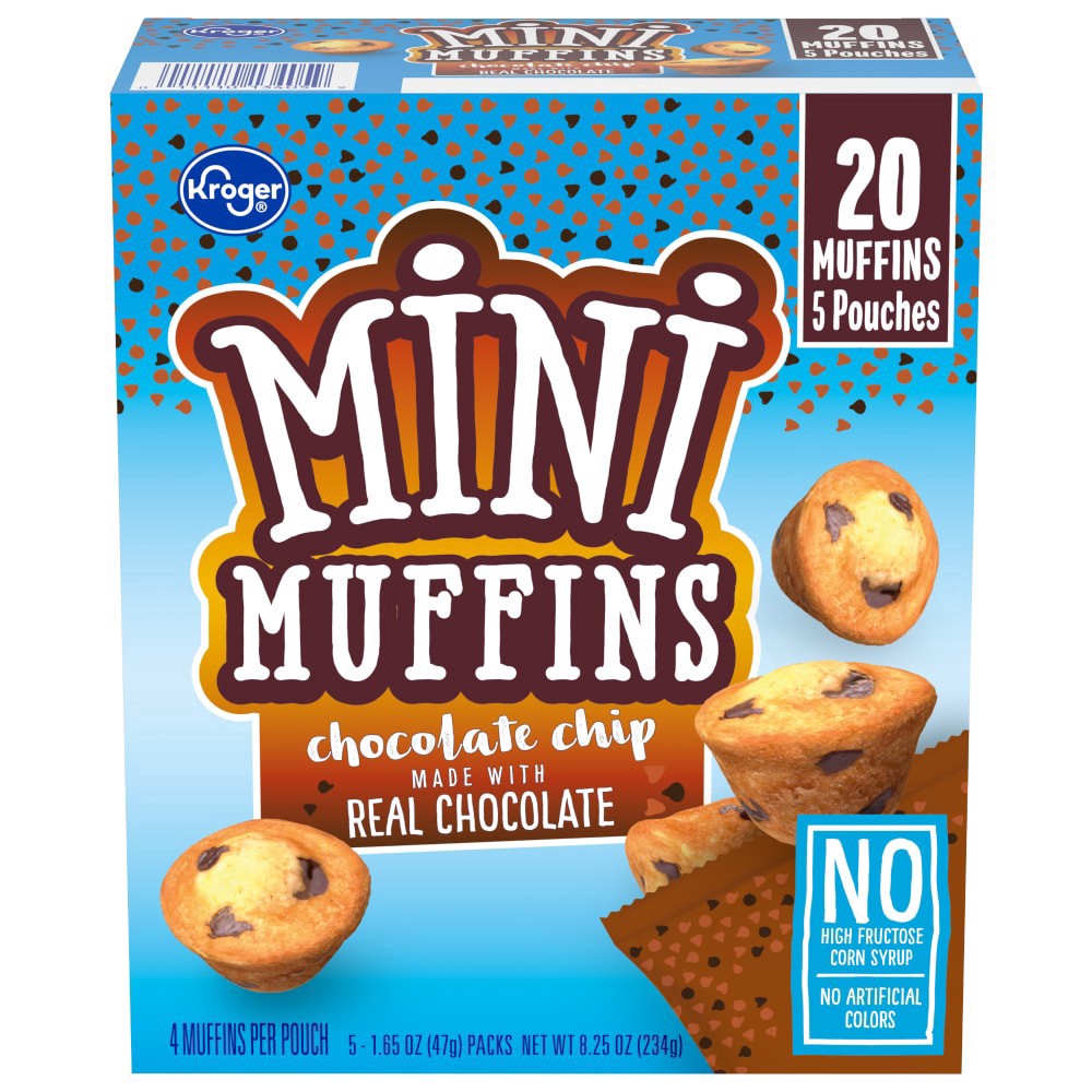 slide 3 of 4, Kroger Mini Muffins Chocolate Chip, 5 ct; 1.65 oz