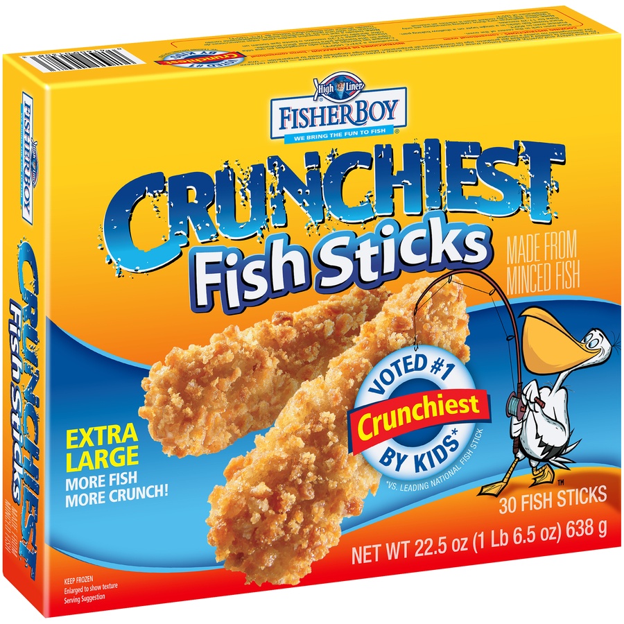 slide 2 of 7, Fisher Boy Crunchiest Fish Sticks, 22.5 oz