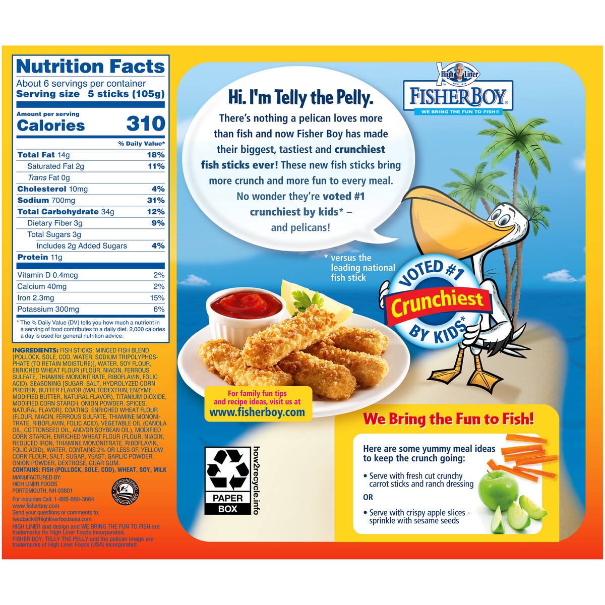 slide 11 of 14, Fisher Boy High Liner Fisher Boy Crunchiest Fish Sticks 22.5 oz. Box, 22.5 oz