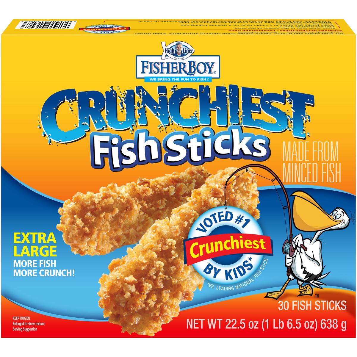 slide 1 of 14, Fisher Boy High Liner Fisher Boy Crunchiest Fish Sticks 22.5 oz. Box, 22.5 oz