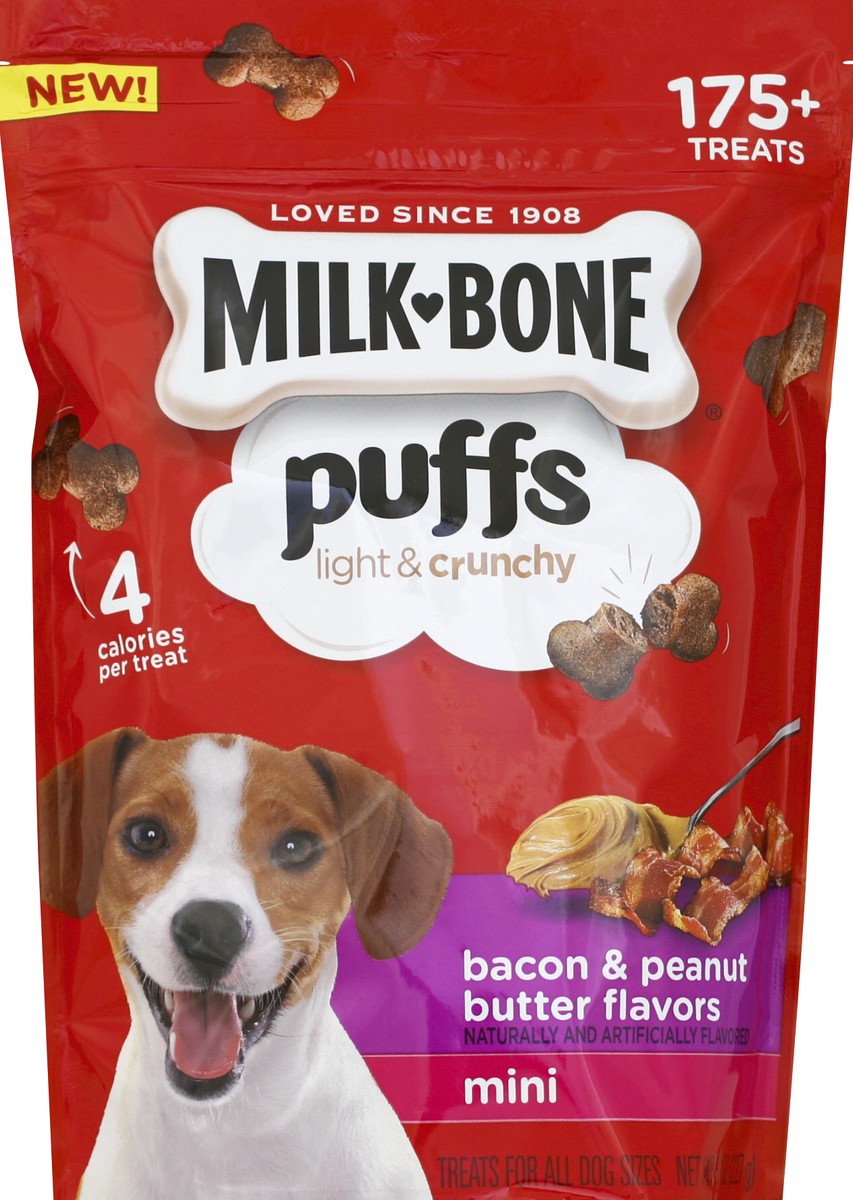 slide 6 of 6, Milk-Bone Puffs Treats For Dogs, Bacon & Peanut Butter Flavors, Mini, 8 oz