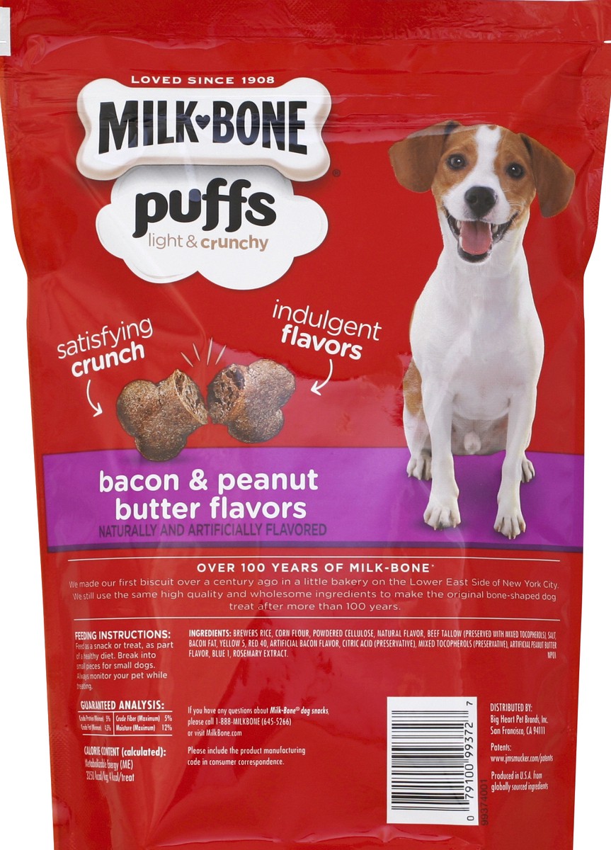 slide 3 of 6, Milk-Bone Puffs Treats For Dogs, Bacon & Peanut Butter Flavors, Mini, 8 oz