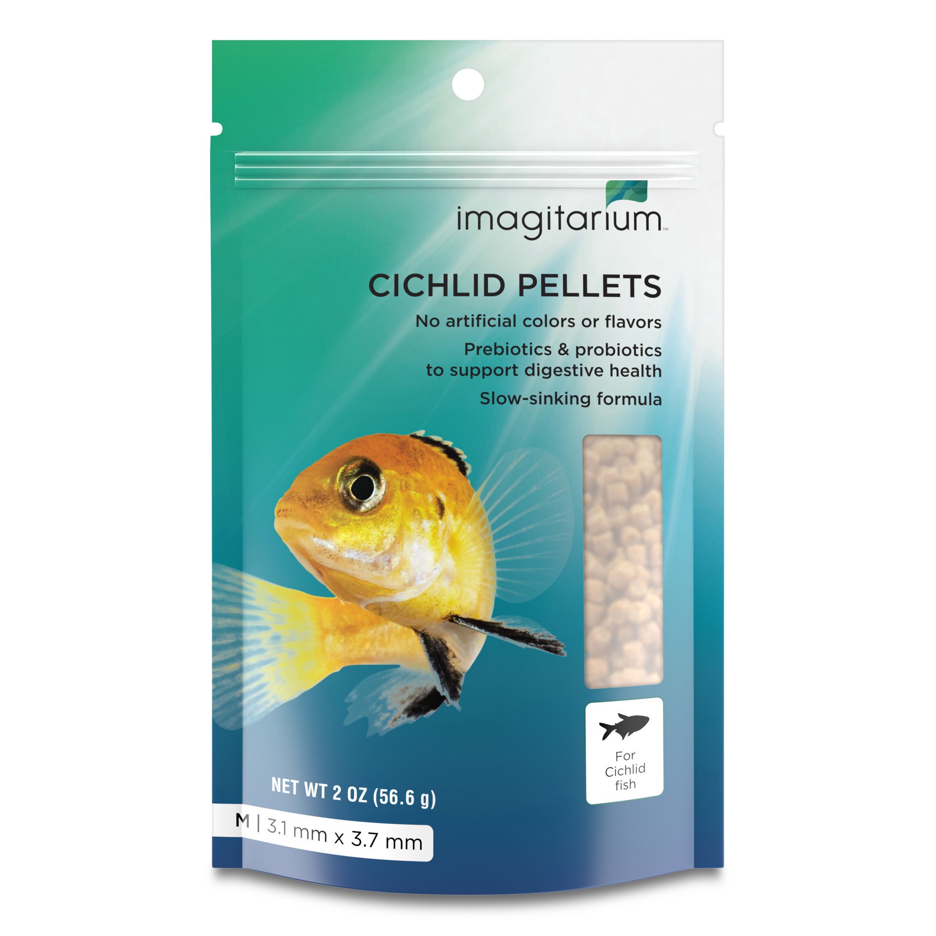 slide 1 of 1, Imagitarium Medium Cichlids Pellets, 2 oz., 1 ct