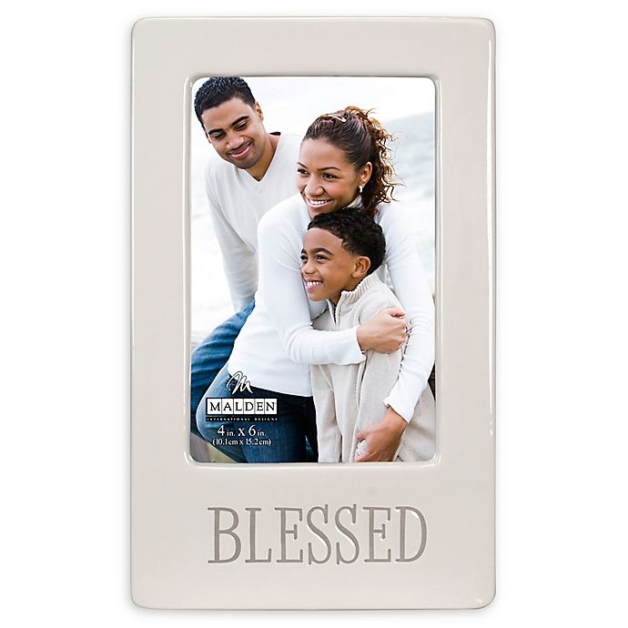 slide 1 of 2, Malden Blessed Picture Frame - White, 4 in x 6 in