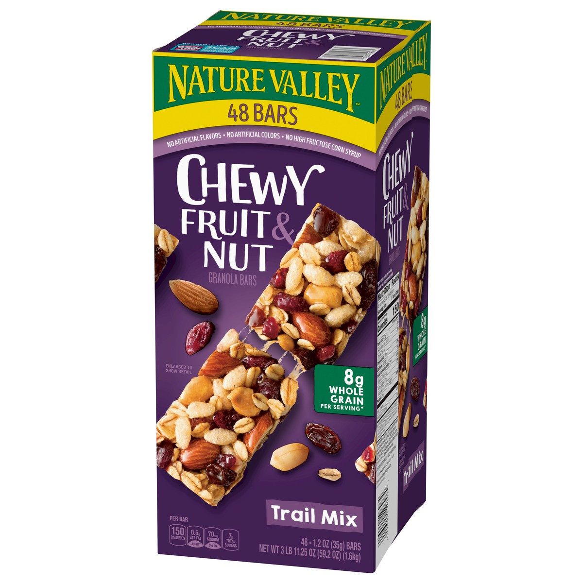 slide 2 of 14, Nature Valley Chewy Fruit and Nut Granola Bars, Trail Mix Snack Bars, 48 ct, 57.6 OZ, 48 ct