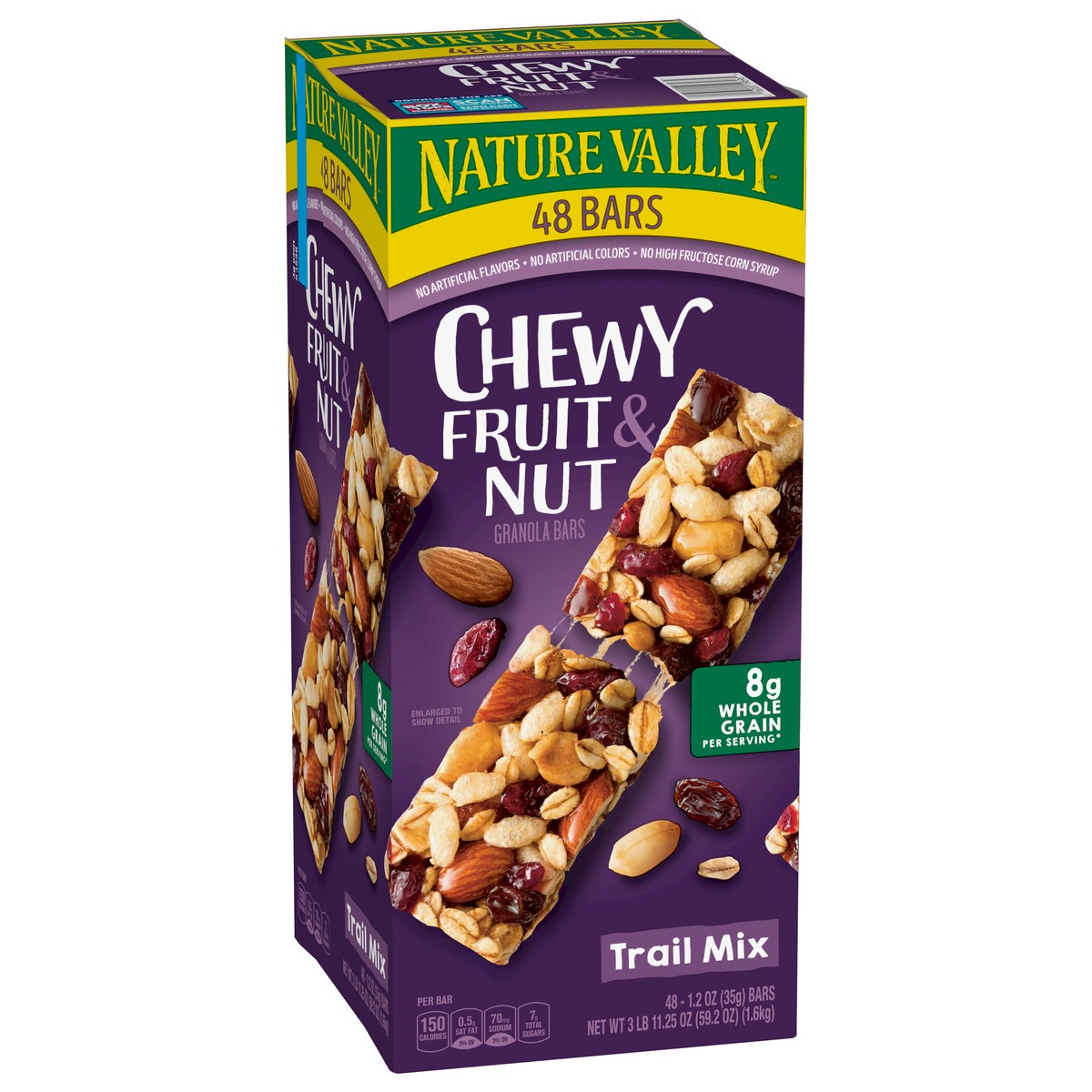slide 14 of 14, Nature Valley Chewy Fruit and Nut Granola Bars, Trail Mix Snack Bars, 48 ct, 57.6 OZ, 48 ct