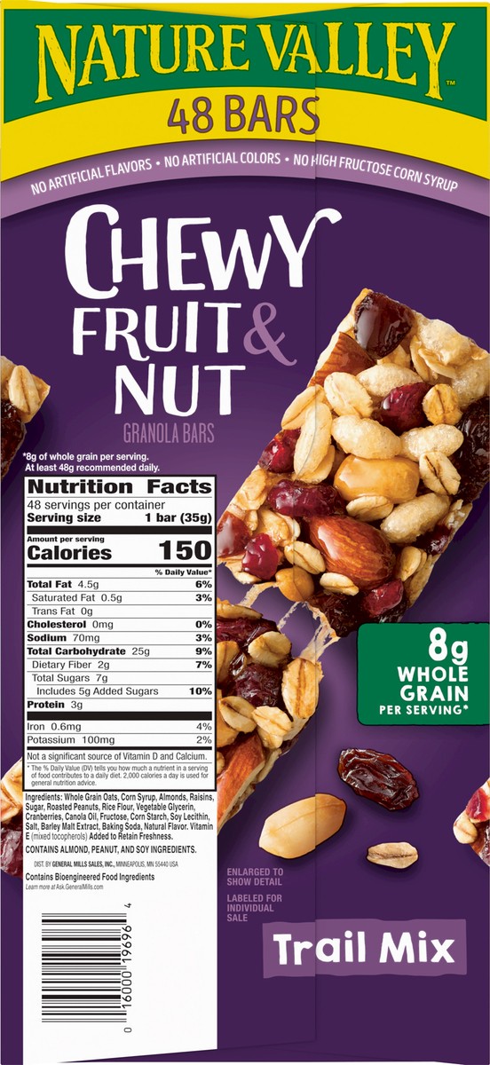 slide 11 of 14, Nature Valley Chewy Fruit and Nut Granola Bars, Trail Mix Snack Bars, 48 ct, 57.6 OZ, 48 ct