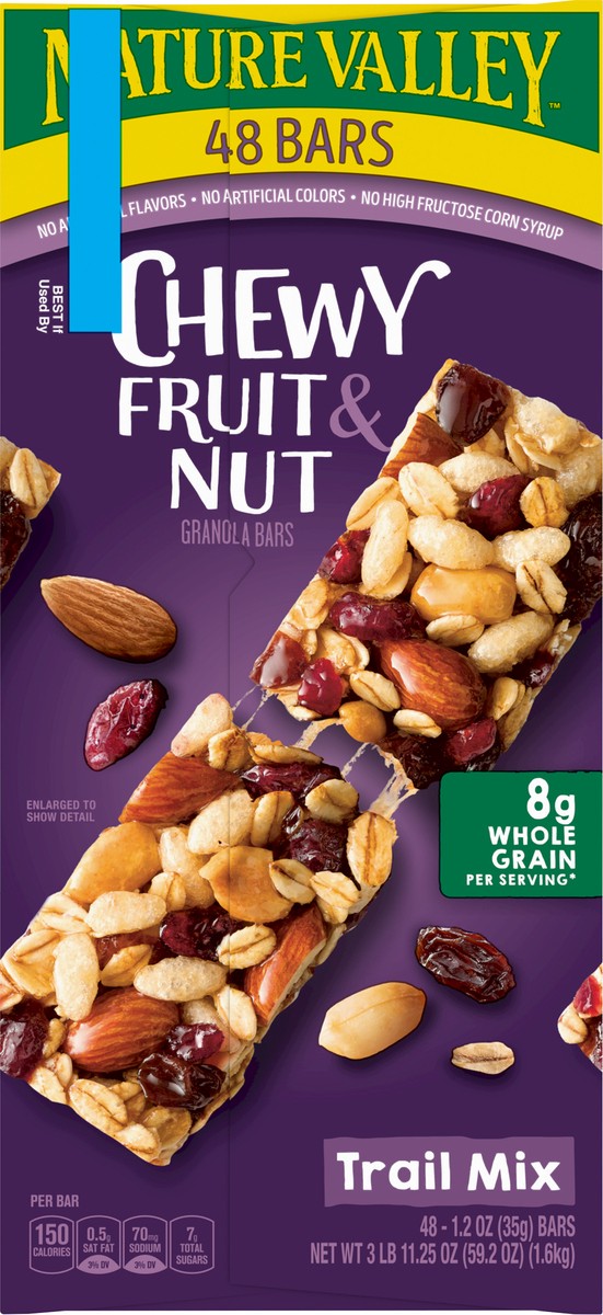 slide 6 of 14, Nature Valley Chewy Fruit and Nut Granola Bars, Trail Mix Snack Bars, 48 ct, 57.6 OZ, 48 ct