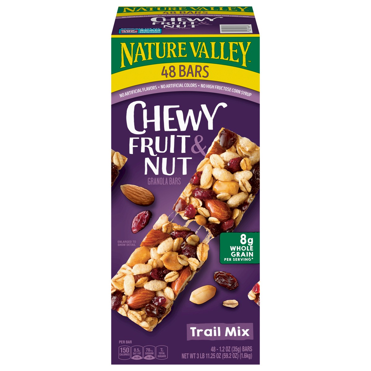 slide 1 of 14, Nature Valley Chewy Fruit and Nut Granola Bars, Trail Mix Snack Bars, 48 ct, 57.6 OZ, 48 ct