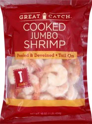 Great Catch Tail On Cooked Jumbo Shrimp 16 oz