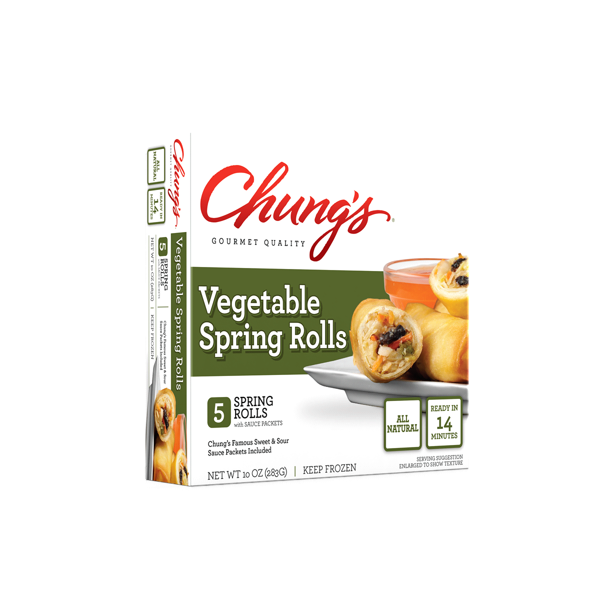 slide 1 of 10, Chung's All Natural Vegetable Spring Rolls, 5 ct