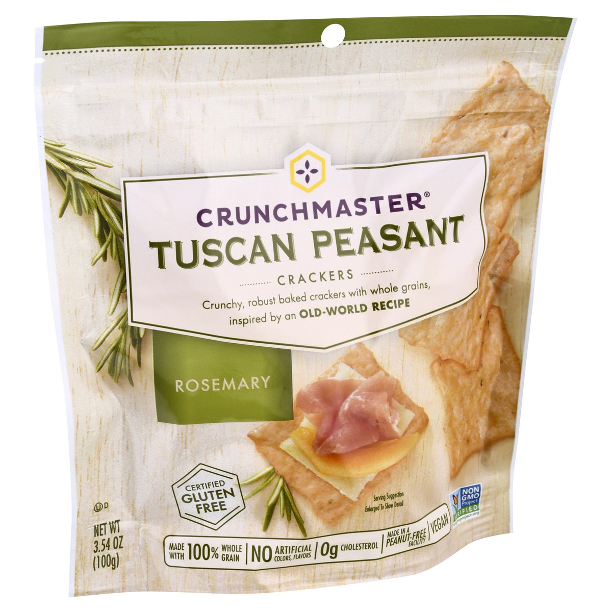 slide 2 of 10, Crunchmaster Tuscan Peasant Crackers Rosemary, 3.5 oz
