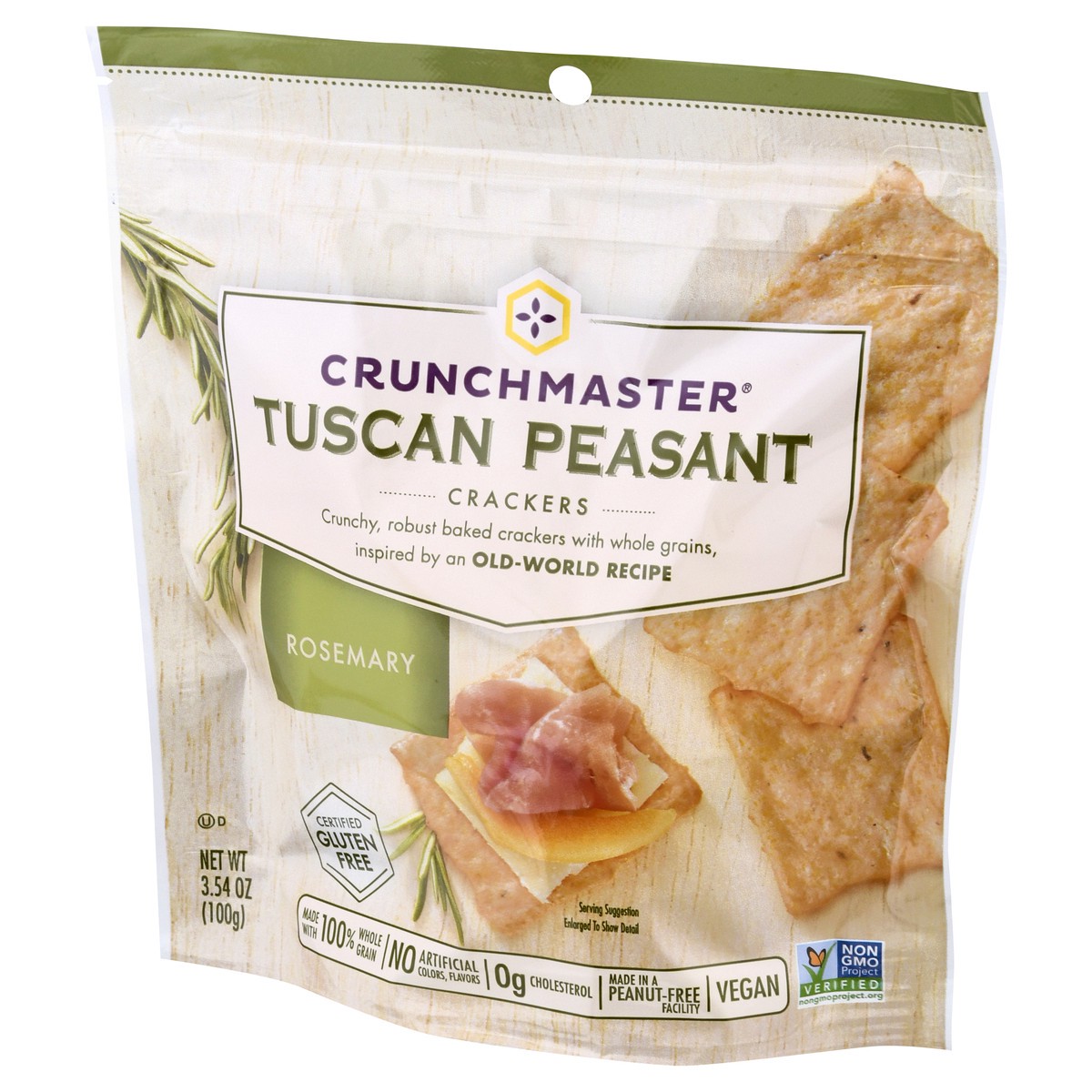 slide 3 of 10, Crunchmaster Tuscan Peasant Crackers Rosemary, 3.5 oz