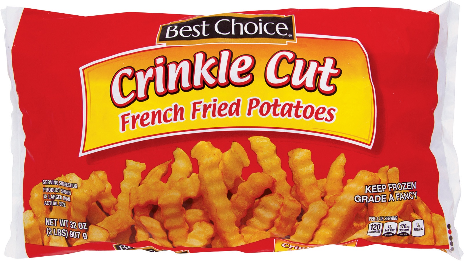 slide 1 of 1, Best Choice Crinkle Cut French Fried Potatoes, 32 oz