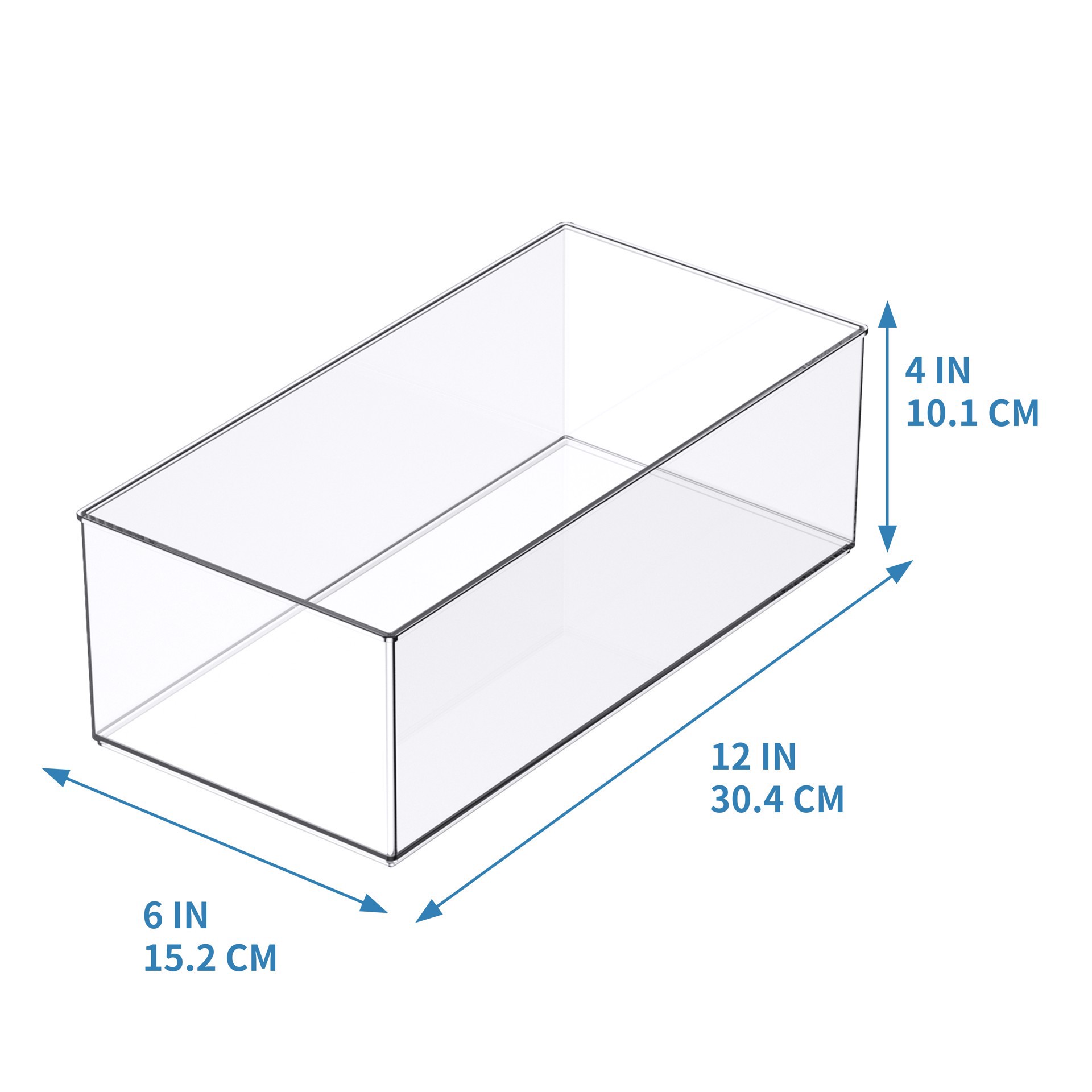 slide 4 of 6, 12" X 6" Clear Stacking Storage Bin By Simply Tidy, 12 in x 6 in