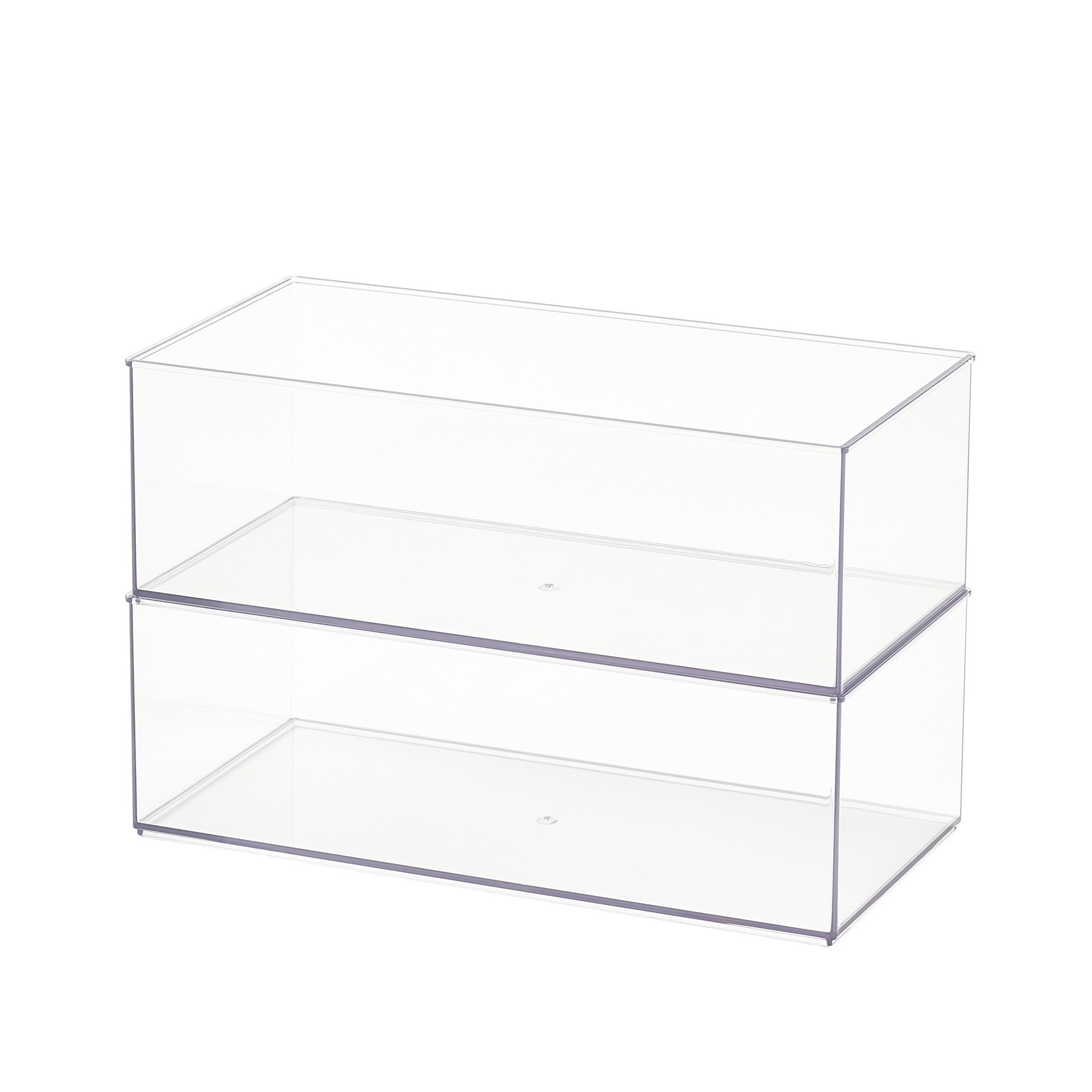 slide 5 of 6, 12" X 6" Clear Stacking Storage Bin By Simply Tidy, 12 in x 6 in