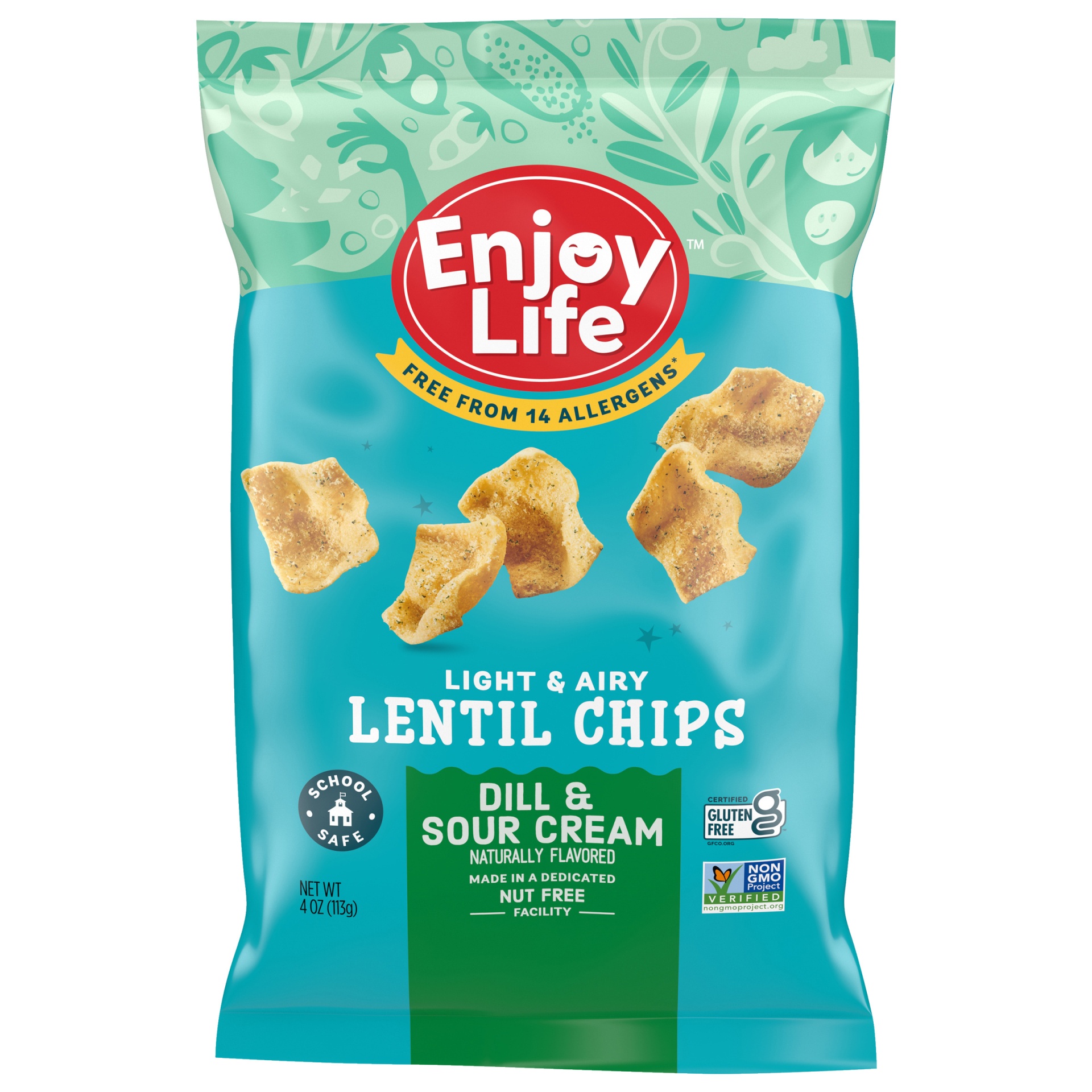 slide 1 of 9, Enjoy Life Plentils Crunchy Dill & Sour Cream Lentil Chips, 4 oz