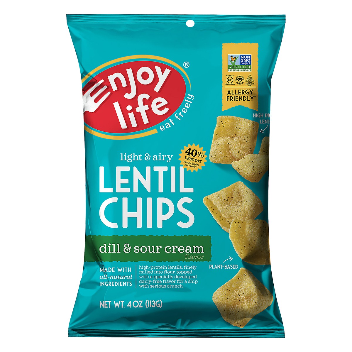 slide 9 of 9, Enjoy Life Plentils Crunchy Dill & Sour Cream Lentil Chips, 4 oz