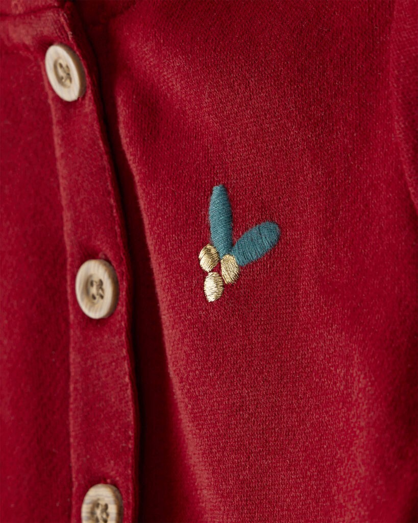 slide 4 of 4, Carter's Carters Baby Girl 3-Piece DayDream Fleece Floral Long-Sleeve Bodysuit & Pant Set - Red Red 24M, 3 pc