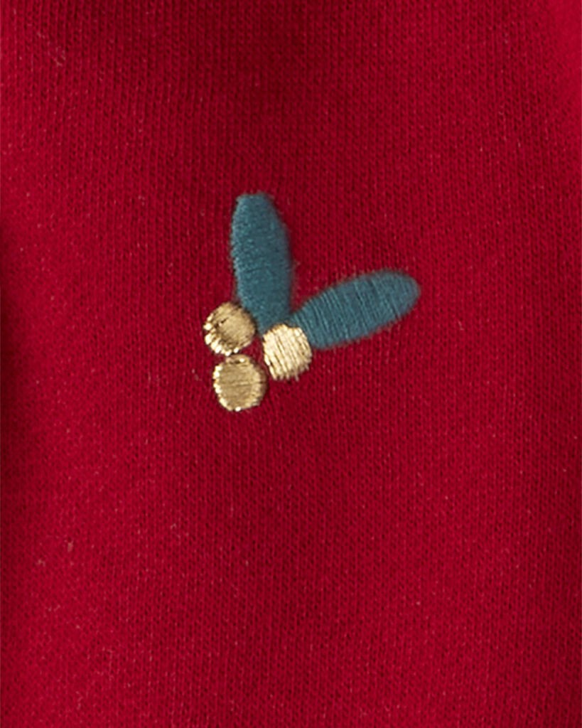 slide 2 of 4, Carter's Carters Baby Girl 3-Piece DayDream Fleece Floral Long-Sleeve Bodysuit & Pant Set - Red Red 24M, 3 pc