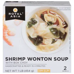 Royal Asia Dim Sum Shrimp Wonton Soup with Bok Choy 2 ea
