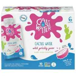 Caliwater Kids Wild Prickly Pear Cactus Water - 6 x 4.2 fl oz Pouches