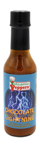 slide 1 of 1, Volcanic Peppers Chocolate Lightning Habanero Hot Sauce, 5 fl oz