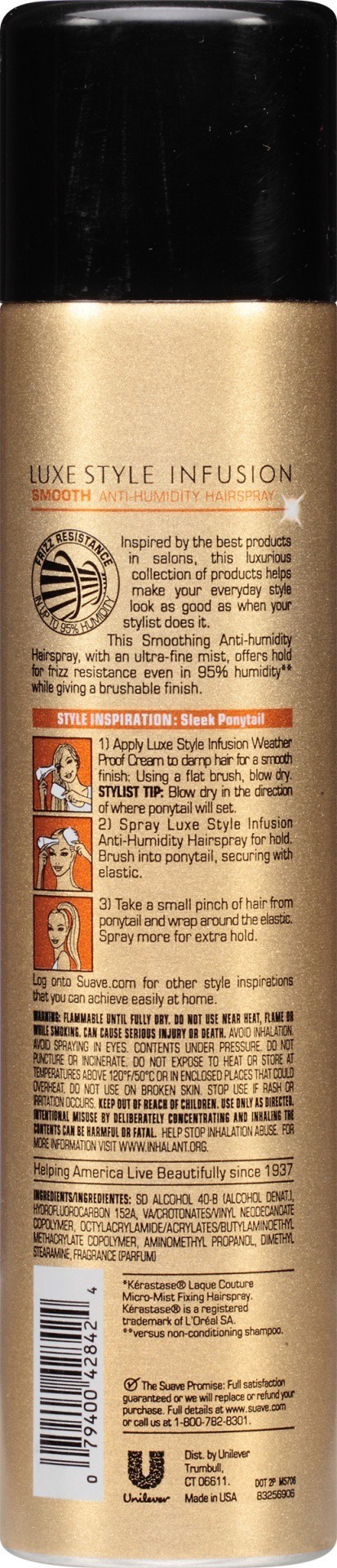 slide 4 of 5, Suave Professionals Anti Humidity Hairspray Luxe Styling, 8.5 oz, 8.5 oz