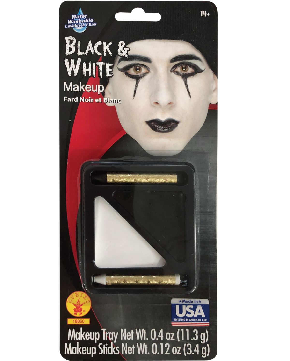 slide 1 of 1, Rubie's Costume Halloween Cream Makeup Black And White, 1 ct