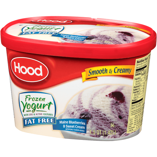 slide 6 of 6, Hood Fat Free Maine Blueberries & Sweet Cream Frozen Yogurt Carton, 48 oz