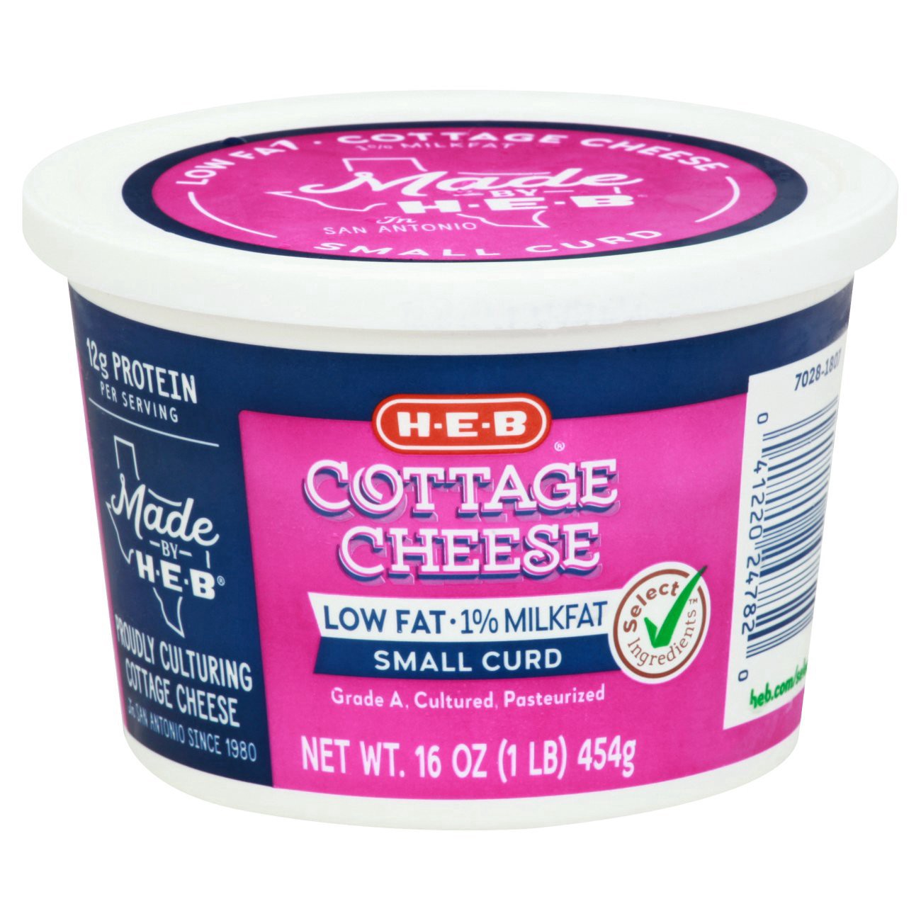 slide 1 of 1, H-E-B Low Fat 1% Milkfat Cottage Cheese, 16 oz