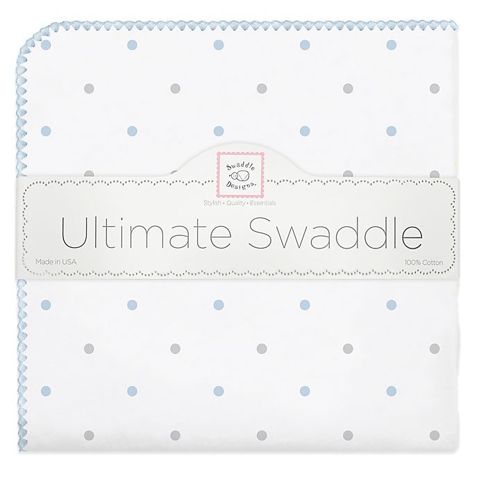 slide 1 of 1, Swaddle Designs Swaddling Designs Flannel Swaddling Blanket - Blue Dot, 1 ct