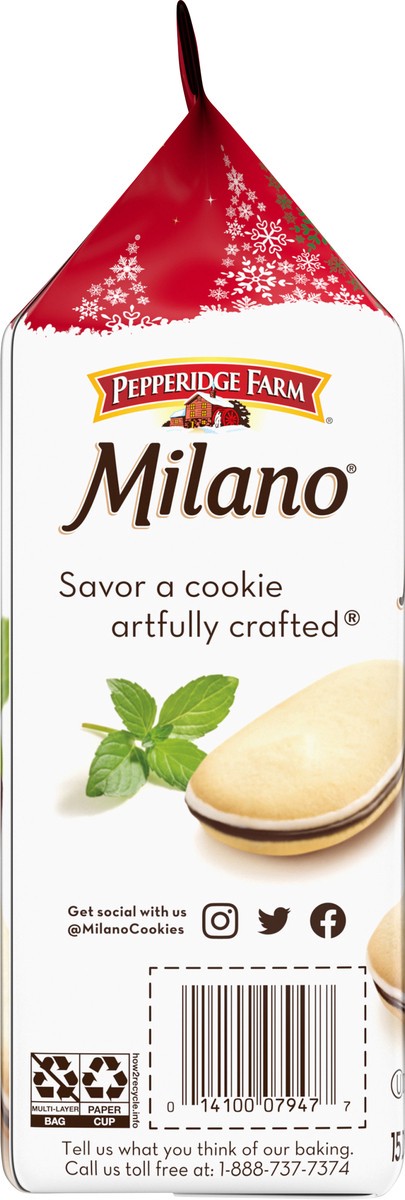 slide 7 of 9, Pepperidge Farm Milano Mint Chocolate Cookies, 7 OZ Bag (15 Cookies), 7 oz